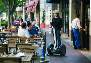 Woman at city cafe